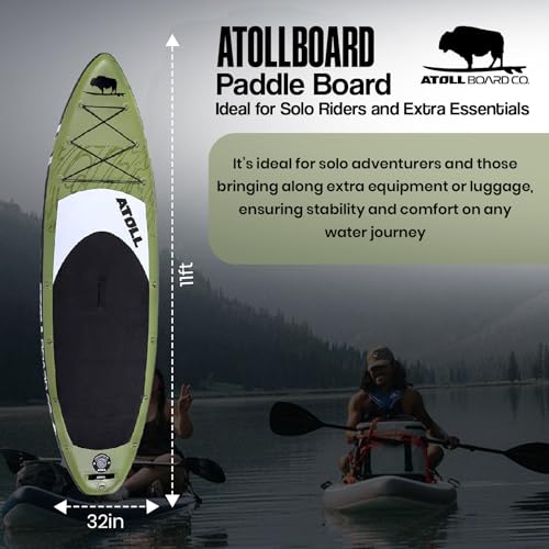 Atoll Inflatable Paddle Board with Premium SUP Stand Up Paddle Board Accessories & Back Pack, Non-Slip Comfort Deck for Un...