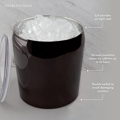 Cambridge Silversmiths 3-Quart Insulated Stainless Steel Ice Bucket, Black