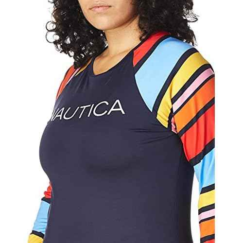 Nautica Women's Standard Rashguard ? Quick-Dry, UPF Protection, Swim Shirt, Pool, Beach, Hiking, Yoga, Volleyball