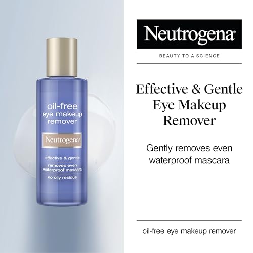Neutrogena Gentle Oil-Free Eye Makeup Remover & Cleanser for Sensitive Eyes, Makeup Remover for Waterproof Mascara, Dermat...