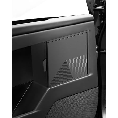 Upgraded For Tesla Cybertruck 2PCS Door Built-in Hidden Storage Organizer, Full Surround Design Protect Interior, Magnetic Swing Open Lid, Mini Car Door Garbage Can - Premium Texture & ABS Material