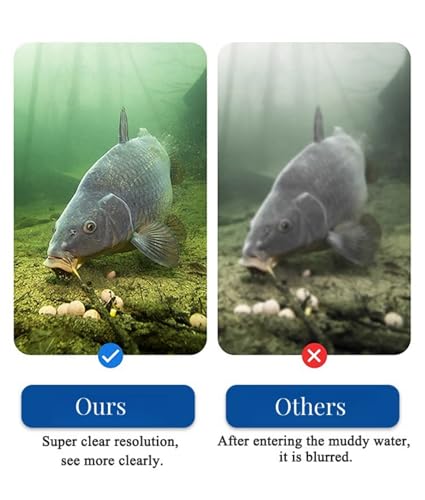 PwrZink Underwater Fishing Camera with 4.3 Inch IPS Screen, Waterproof 220°Ultra-Wide Infrared Night Vision Lens, 98ft Cab...