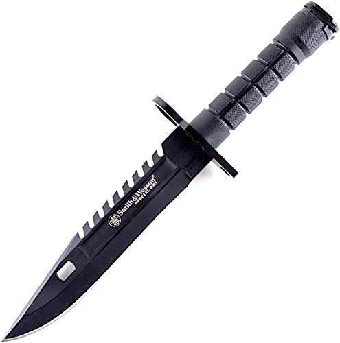 Smith & Wesson SW3B 12.8in S.S. Fixed Blade Knife with 7.8in Bowie Blade with Notched Spine and Nylon Fiber Handle for Out...