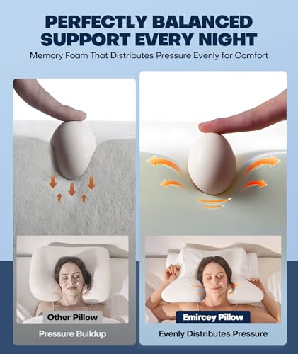 Sleep Doctor Approved Cervical Neck Pillow Sleeping, Ergonomic Contour Side Sleeper Pillows Adults, Cooling Orthopedic Pil...