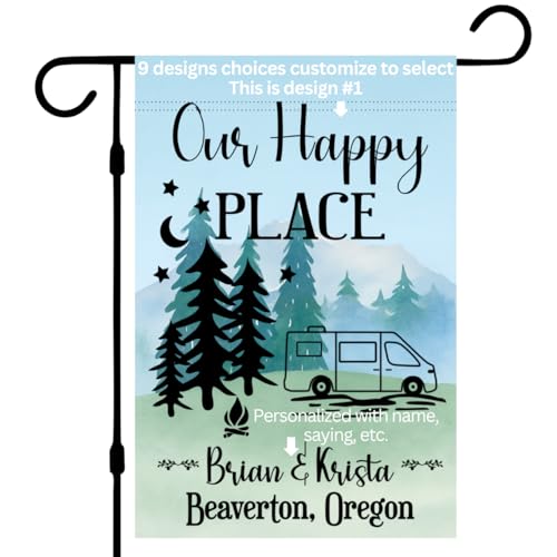 Campsite Decoration, Camper Garden Flag, Personalized Camper Sign, Gift for camper, Custom outdoor camping decor, unique y...