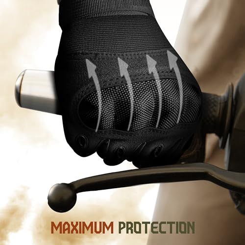 DXM SPORTS Motorcycle Gloves for Men and Women, Hard Knuckle Full Finger Touchscreen Motorbike Gloves for BMX ATV MTB Ridi...