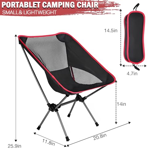Thallike Ultralight Camping Chair, Portable Folding Backpacking Chair, Compact Camping Chair with Carry Bag for Outdoor Ca...
