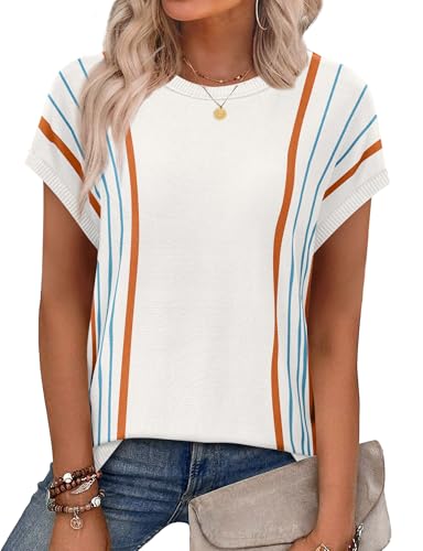 XIEERDUO Short Sleeve Sweater for Women Summer Lightweight Boho Tops Clothes Beach Vacation Outfits 2026