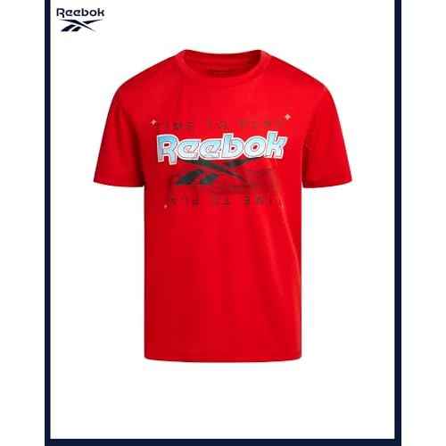 Reebok Boys Shirts - 2 Pack Active Performance Dry Fit T Shirts for Boys - Athletic Training Tops for Kids (8-20)