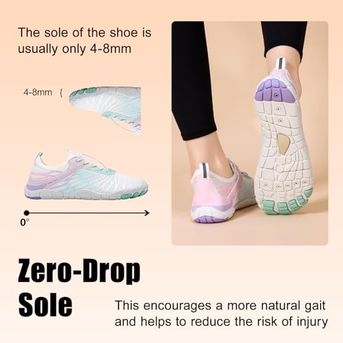 FUNWINK Hike Barefoot Shoes for Womens Men Wide Toe Water Shoes Flexible Lightweight Daily Wear Walking Shoes Unisex,Desig...