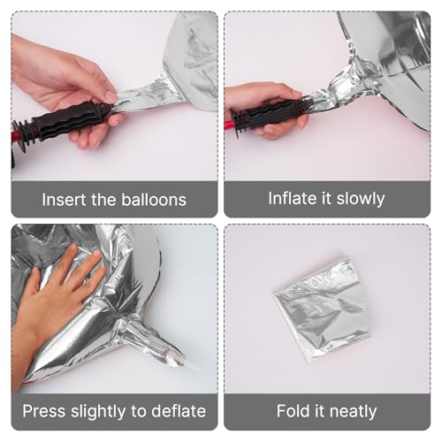 PartyWoo Metallic Silver Foil Balloons 6pcs 22 Inch Large Round Foil Big Giant 4D Jumbo Inflatable Mirror Ball Mylar Ballo...