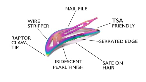 Iridescent Tactical Hair Clips 2.0, 4 Pack - Multitool Snap Barrettes - SUS301 Stainless Steel Multi-Functional Keychain M...