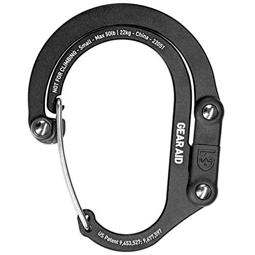 GEAR AID HEROCLIP (Small) Carabiner Gear Clip and Hook, for Hanging Bags, Purses, Lanterns, Strollers, Tools, Helmets, Wat...