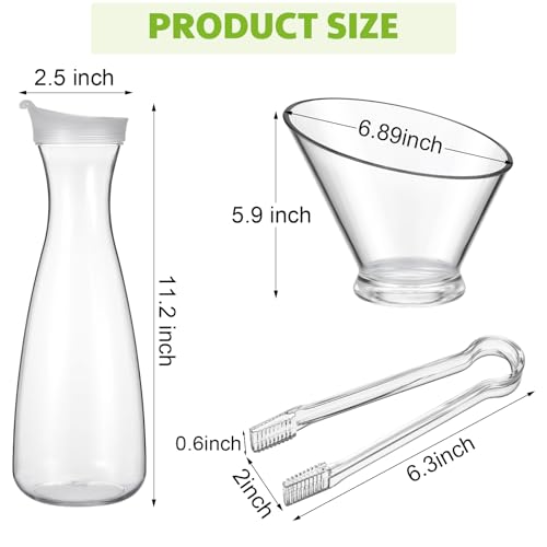 Didaey 16 Pcs Mimosa Bar Supplies Including 4 Pcs 47 oz Plastic Carafe with Lid 6 Disposable Angled Salad Bowls 6 Plastic ...