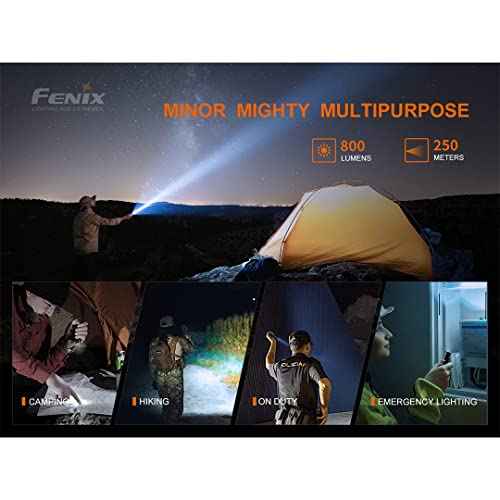 Fenix PD25R 800 Lumen USB-C Rechargeable EDC Flashlight with 2X ARB-L16 and LumenTac Organizer