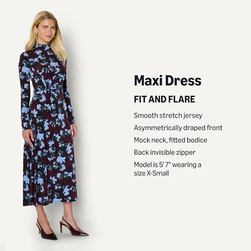 Amazon Essentials (Demi's Pick) Women's Fit and Flare Long-Sleeved Short Maxi Dress