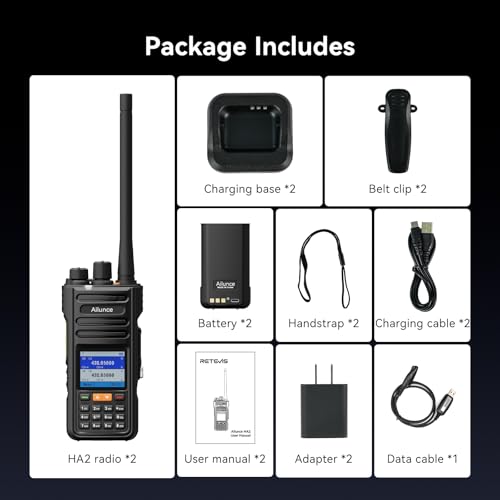Retevis Ailunce HA2 Bluetooth Handheld Ham Radio, APRS/GPS, APP Control, Fast Charging, High Power Dual Band Radio, IP67, ...