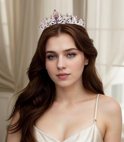 Rannyrena Silver Crystal Tiaras and Crowns for Women Sparkling Rhinestone Queen Crowns Princess Birthday Wedding Bridal Ha...