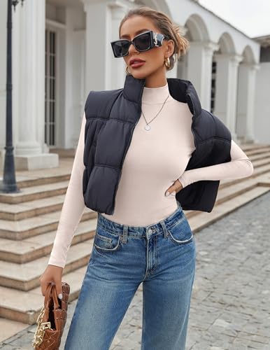 Ekouaer 3 Pack Womens Mock Turtleneck Tops Long Sleeve Shirts Slim Fit Fall Fashion Thermal Underwear Basic Winter Clothing