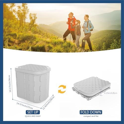 Portable Camping Toilet for Adults - Hapoon XL Portable Folding Toilet with Lid,Travel Portable Potty for Adults,Porta Pot...