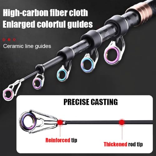 7Ft 9Ft 12Ft 13Ft 14Ft 15Ft Telescopic Fishing Rod Carbon Portable Spinning Fishing Pole for Boat Saltwater and Freshwater...