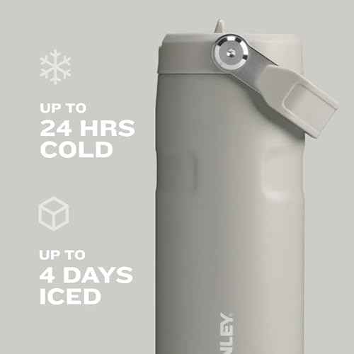 Stanley IceFlow Flip Straw 2.0 Water Bottle 50 OZ | Built-In Straw with Larger Opening | Lightweight & Leak-Resistant | Insulated Stainless Steel | BPA-Free | Azure