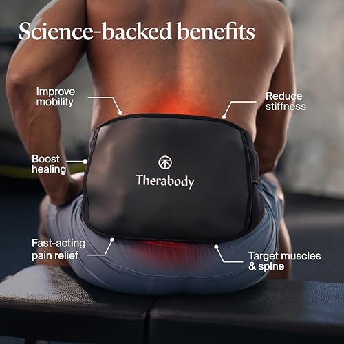 Therabody ThermBack LED – 4-in-1 Back Wrap with Heat, Far Infrared, Vibration and LED Light Therapies for Lower Back Pain ...