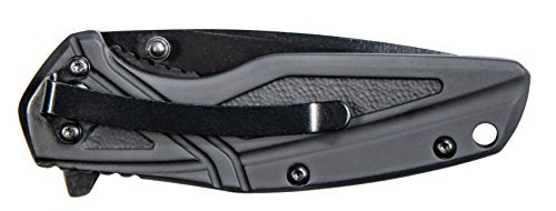 Smith & Wesson SW1101 6.89in Stainless Steel Folding Knife with 3in Drop Point Blade and Rubberized Handle for Outdoor, Ta...