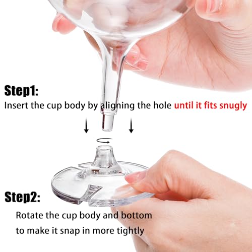 Peohud Set of 20 Coupe Cocktail Glasses, 5 Oz Small Acrylic Martini Glasses, Reusable Champagne Cups for Party, Home, Bar,...