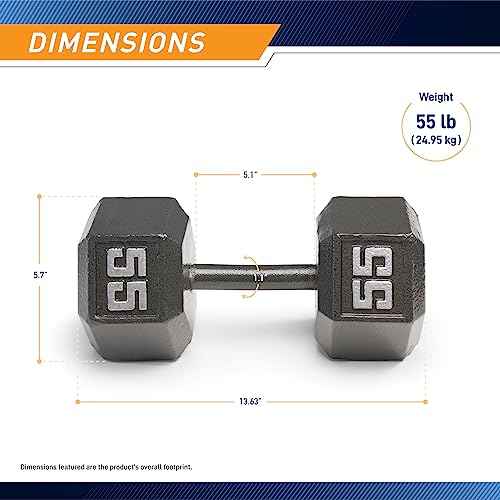 Marcy Cast Iron Hex Dumbbells Collection - Available size from 3-lb to 100-lb, SOLD INDIVIDUALLY