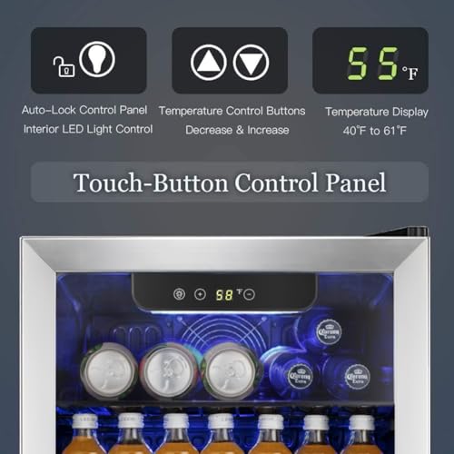 Antarctic Star Beverage Refrigerator Cooler -120 Can Glass Door Mini Fridge, for Soda Cola Beer or Wine Constant Glass Doo...