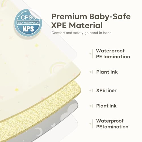 Mallify Foldable Play Mat, Reversible Baby Play Mat with Edge Reinforcement, Non-Toxic & Waterproof Baby Mat for Floor, Fo...