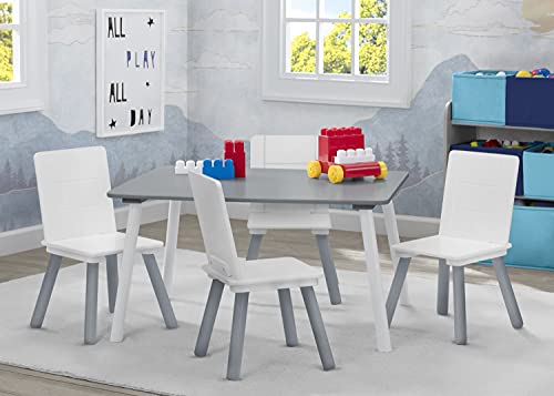 Delta Children Kids Table and Chair Set (4 Chairs Included) - Ideal for Arts & Crafts, Snack Time, Homeschooling, Homework...