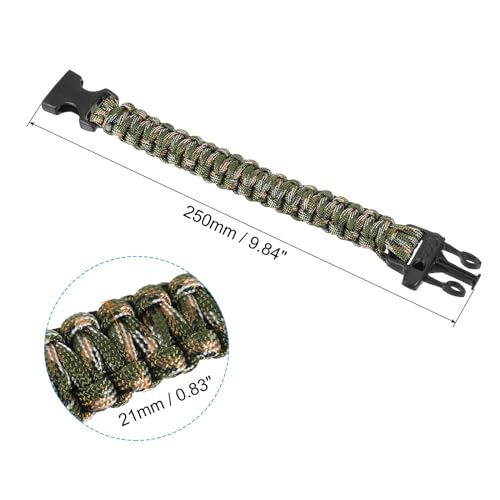 Survival Paracord Bracelets, 3 Pack Plaited Bracelet with Plastic Buckle Party Favors Camping Gifts Outdoor Wraps for Men,...