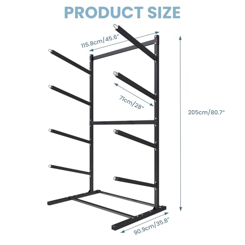 BBTEQEKN Kayak Storage Rack, Heavy Duty Kayak Racks for Garage and Outdoor Storage, for Kayak, Canoe, Surfboard, Paddleboard
