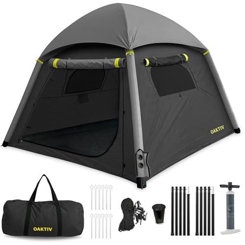CloudCamp Inflatable Tents for Camping- 6 People Waterproof Oxford Fabric(210D), Quick Setup Air Tent with Manual & Batter...