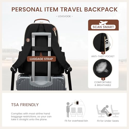 LOVEVOOK Laptop Backpack for Women with Pouch Pocket for Large Capacity Cup,15.6 Inch Laptop Computer Bag Travel Backpack ...