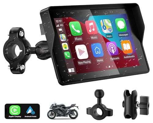 2026 YZW GPS Carplay 5 inch for Motorcycle with Wireless CarPlay & Android Auto,IP67 Waterproof Touch Screen,Carplay Moto,...