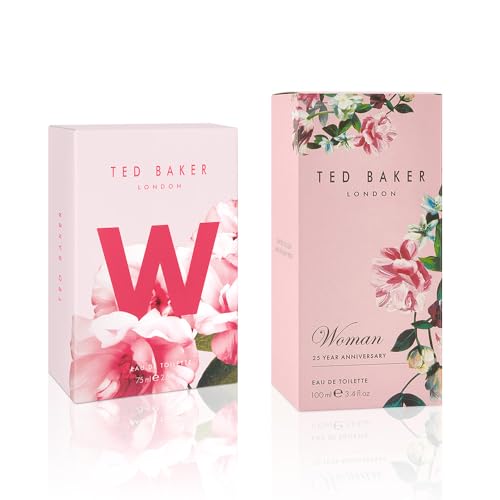 Ted Baker W and Woman Pink EDT Bundle, includes W EDT, pink orchid, fig leaf and white peony top notes 75ml with Woman Pink EDT, floral green feminine fragrance 3.38 fl oz