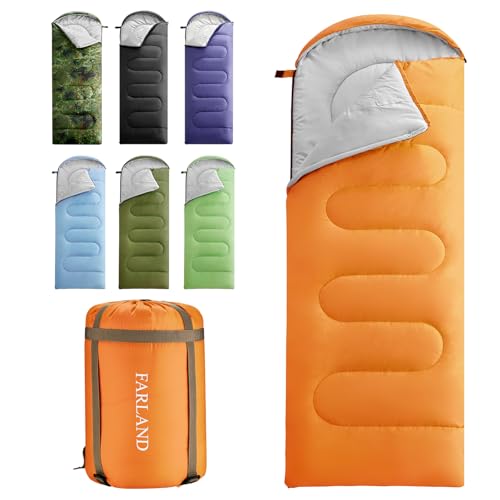 FARLAND Sleeping Bags 30℉ for Adults Teens Kids with Compression Sack Portable and Lightweight for 3-4 Season Camping, Hik...