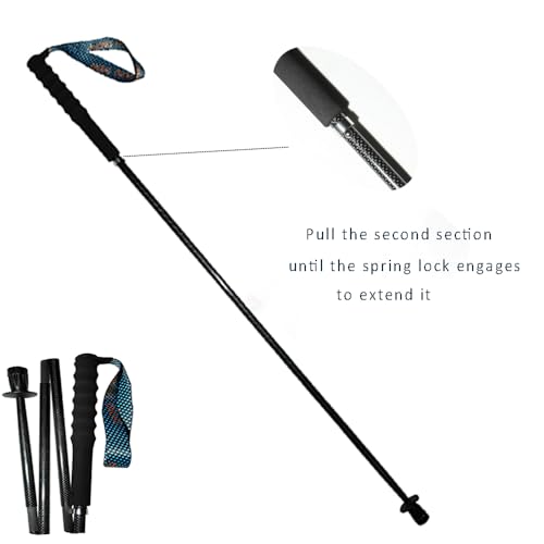 OKHEALING Ultralight Folding Trekking Poles, Set of 2 Ultralight Carbon Fiber Poles with Moisture Transport Handle with St...