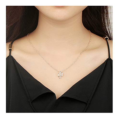 Hundred River Friendship Cactus Necklace Cactus Pendant Chain Necklace with Message Card Gift Card (cactus s)