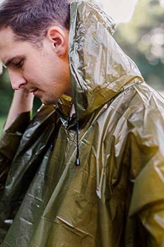 2 Pack Survival Lightweight Rain Gear Poncho Emergency Survival Cover Shelter Norwegian Military Style