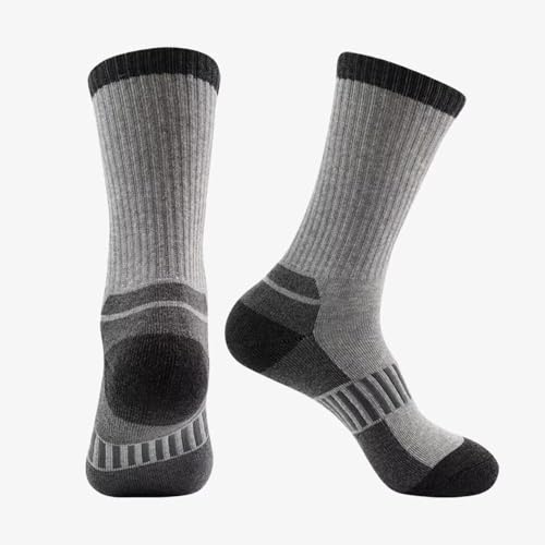 Unisex Thick Thermal Snow Socks - Gray, Warm for Slipper Winter Outdoor & Home Wear