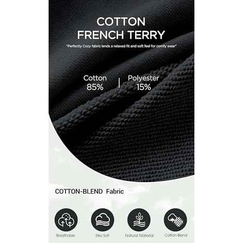ODODOS Women's Cotton French Terry Skorts Drawstring Tie Built-in Shorts Daily Skirts with Pockets