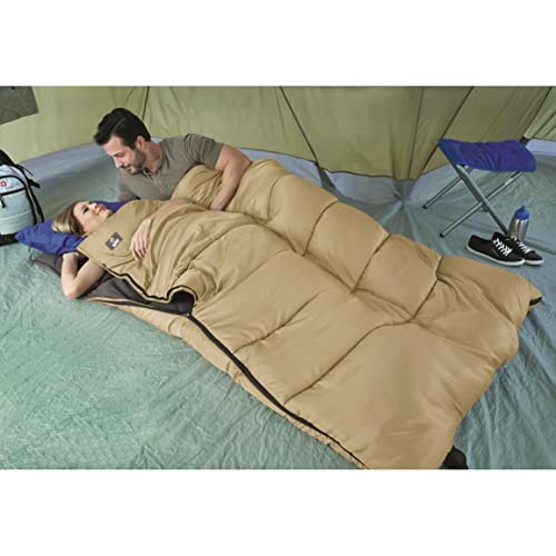 Guide Gear Canvas Hunter 20-Degree Double Sleeping Bag for Adults and Kids 2-Person Warm Winter Cold Weather Lightweight P...