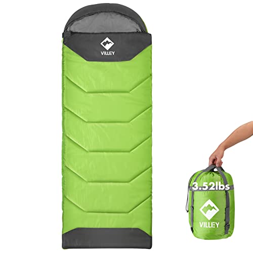 VILLEY Camping Sleeping Bag for Adults Boys and Girls, Lightweight Compact Backpacking Sleeping Bag for Outdoor, Travelin...