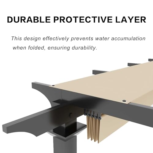BOJAVOM Replacement Canopy Top Shade Cover Compatible with Home Depot Hampton Bay 9' x 9' Pergola Model #GFM00467F - Beige