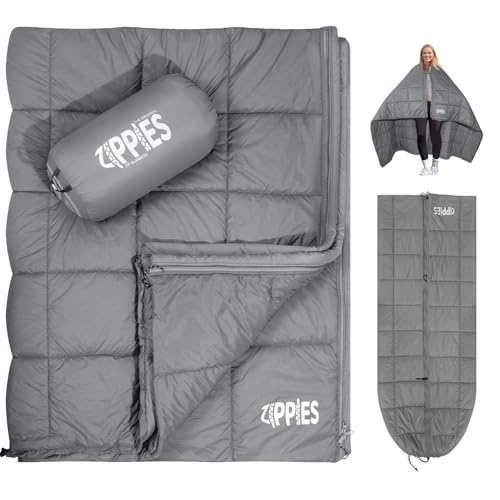 ZIPPIES 3M Thinsulate Insulation Puffy Camping Blanket for Cold Weather, Queen Size Warm Camping Quilt with Zipper, Waterp...