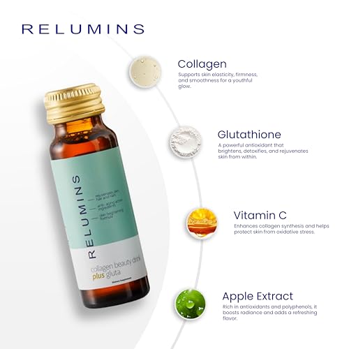 Relumins World's Most Advanced Collagen Drink - 10,000mg w/Glutathione & Antioxidants | USA's No.1 Liquid Collagen for New...